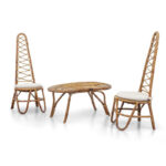 Pair of High Back Bamboo Chairs1