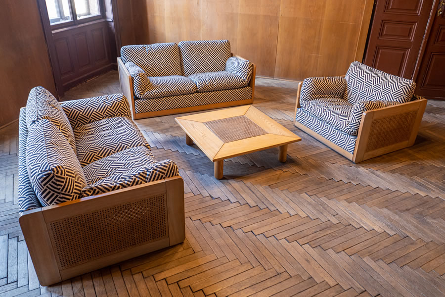 Italian Wooden Rattan Set1